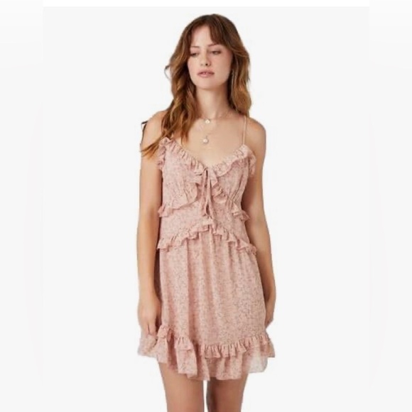 Forever 21 Floral Ruffle Pink Dress - Picture 6 of 8